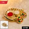 Kumkum Holder – Elegant Mango Shape with Twin Compartments for Puja