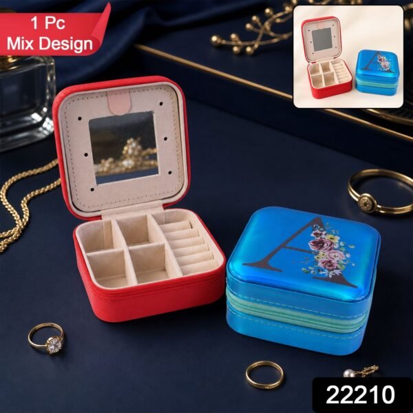 Mini Jewelry Organizer Box with Mirror – Portable Travel Case for Rings and Earrings