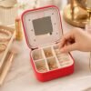Mini Jewelry Organizer Box with Mirror – Portable Travel Case for Rings and Earrings
