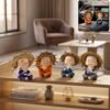 Baby Monk Buddha Decorative Figurine Set for Car Dashboard and Home Decor (4 Pc)