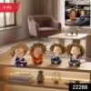 Baby Monk Buddha Decorative Figurine Set for Car Dashboard and Home Decor (4 Pc)