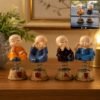 Baby Monk Buddha Bobblehead Figurine Set for Car Dashboard and Home Decor (4 Pc)
