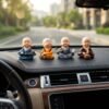 Little Monk Buddha Statue Set for Car Dashboard, Office Desk and Home Decor (4 Pc)