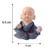 Little Monk Buddha Statue Set for Car Dashboard, Office Desk and Home Decor (4 Pc)
