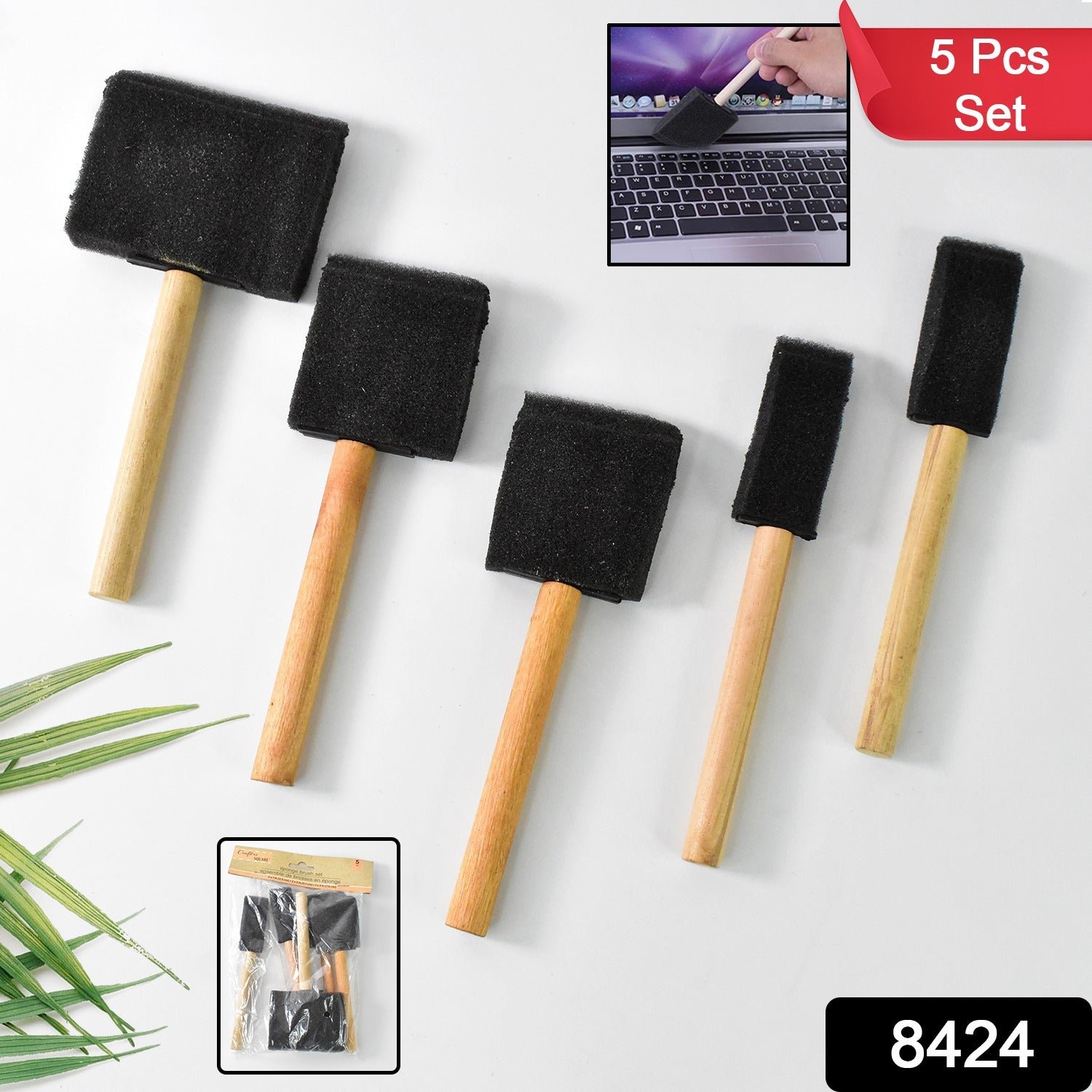 227800bc-ee57-4858-bf25-c9da2afc5606 Sponge Paint Brushes – 5-Piece Set with Wooden Handles | PaintEdge