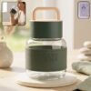 Glass Water Bottle – Stylish, Portable with Handle & Leather Sleeve