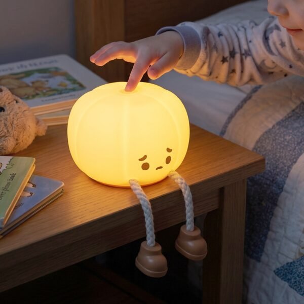 Silicone Pumpkin Night Light USB Rechargeable Soft Touch Lamp (1 Pc)