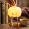 Silicone Pumpkin Night Light USB Rechargeable Soft Touch Lamp (1 Pc)