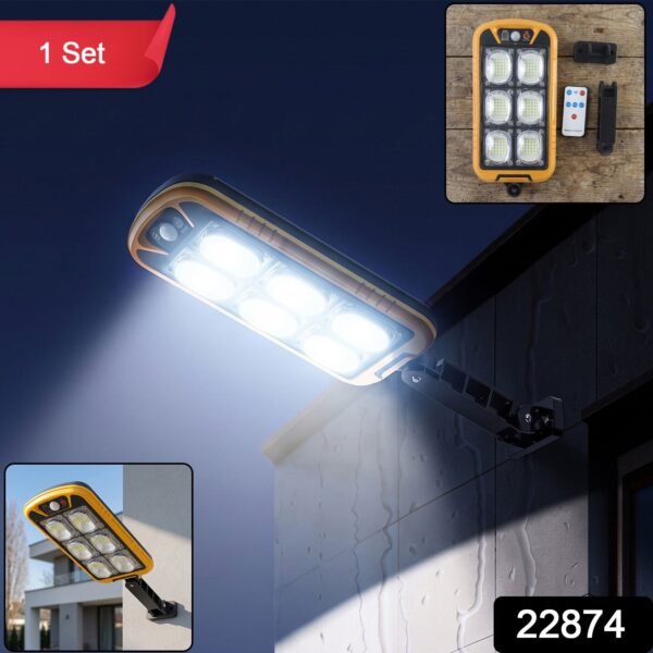 Solar LED Motion Sensor Wall Light with Remote Waterproof Outdoor (1 Set)