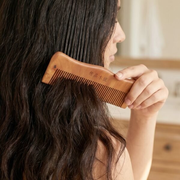Natural Wooden Hair Comb – Anti Static for Silky, Tangle-Free Hair