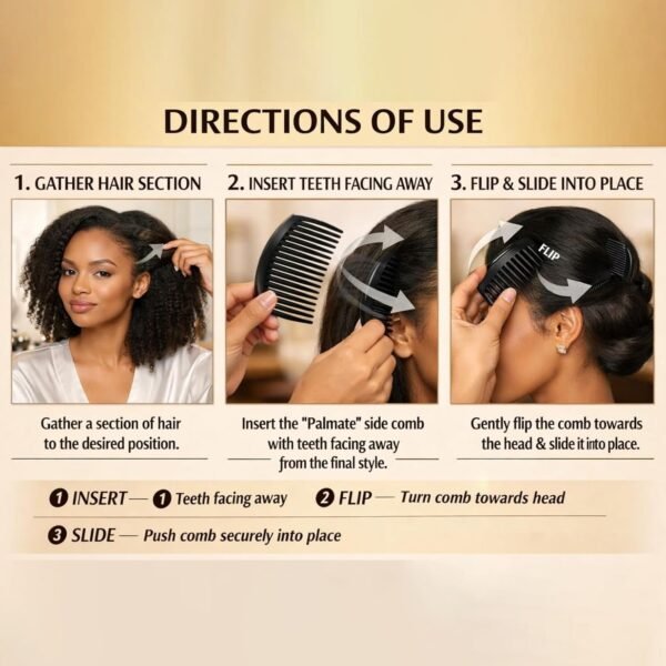 Plastic Hair Styling Side Comb – Firm Grip for Updos & Buns