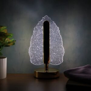 LED Crystal Table Lamp – Elegant Leaf Design with USB Power