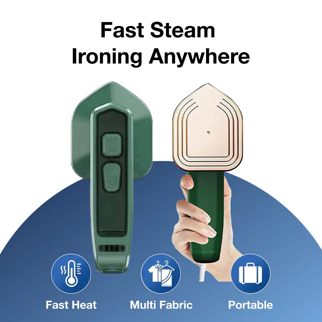 Portable Steam Iron – 2-in-1 Travel Garment Steamer | Happy Bathers