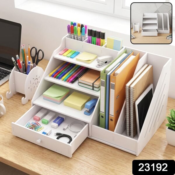 Multifunctional Desk Organizer Storage Cabinet with Drawer File Rack (1 Set)