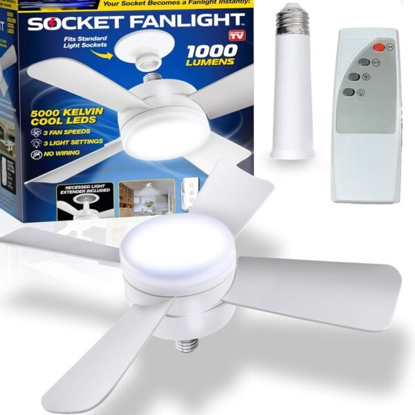 Ceiling Fan & LED Light – Space-Saving Cooling & Bright Illumination