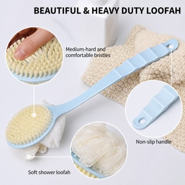 Long Handle Shower Brush – Gentle Exfoliation for Deep Clean