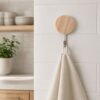 Self-Adhesive Wall Hooks – No Drill, Stylish Wooden Finish