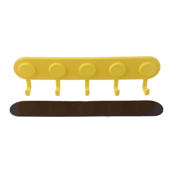 Self-Adhesive Plastic 5-Hook Wall Hanger for Home Storage and Organisation (1 Pc)