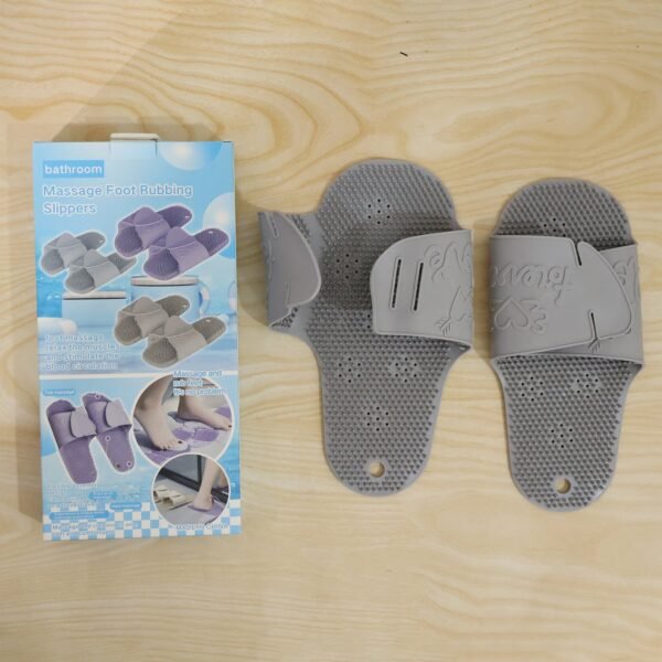 Massage Bath Slippers with Foot Scrubbing Bristles for Daily Bathroom Use (1 Pair)