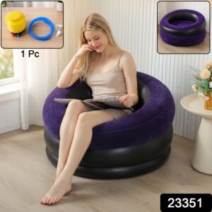 23351-02.jpg Inflatable Sofa Bed Chair with Foot Pump for Indoor and Outdoor Relaxation (1 Pc)
