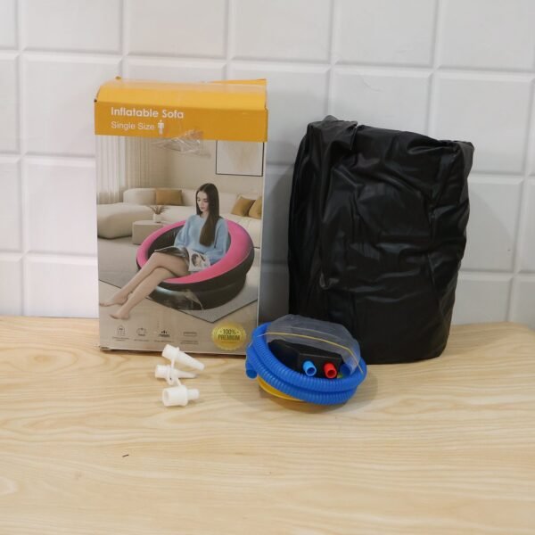 Inflatable Sofa Bed Chair with Foot Pump for Indoor and Outdoor Relaxation (1 Pc)