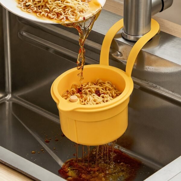 Plastic Hanging Kitchen Sink Drain Basket and Food Strainer with Handle (1 Pc)