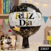 Black Gold 'Feliz Dia' Foil Balloon – Bright Party Decor for Celebrations