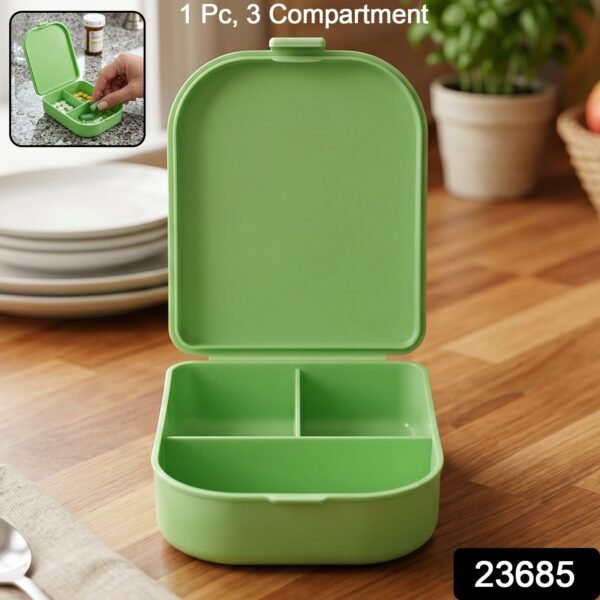 Pill Organizer Box – 3 Compartments for Easy Medication Management
