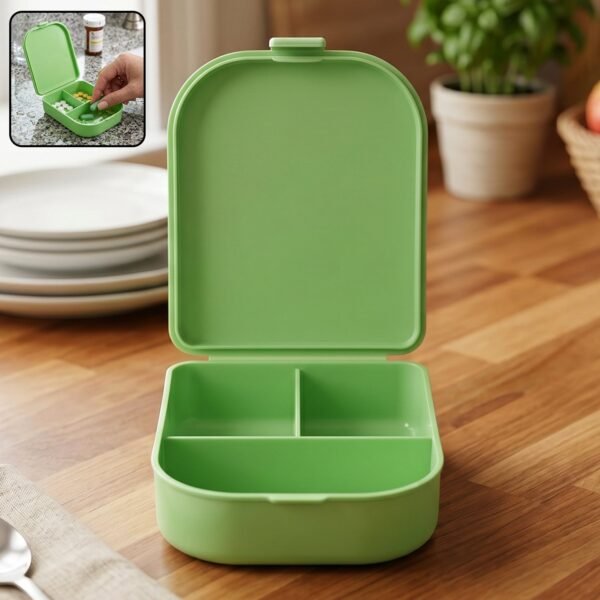 Pill Organizer Box – 3 Compartments for Easy Medication Management