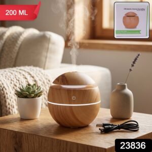Ultrasonic Aroma Diffuser – Compact 200ml with Color LED Light