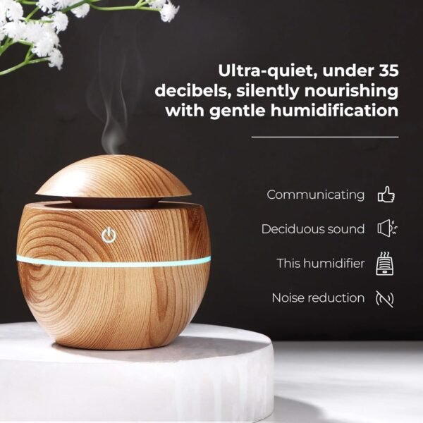 Ultrasonic Aroma Diffuser – Compact 200ml with Color LED Light