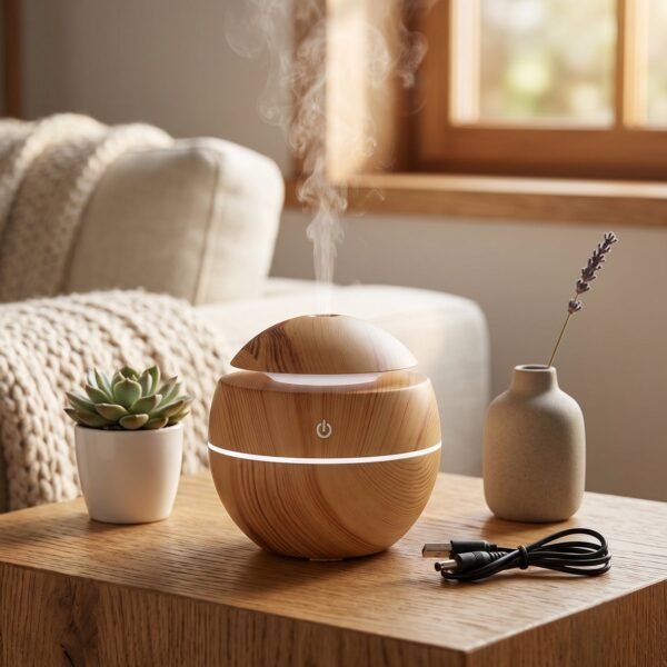 Ultrasonic Aroma Diffuser – Compact 200ml with Color LED Light