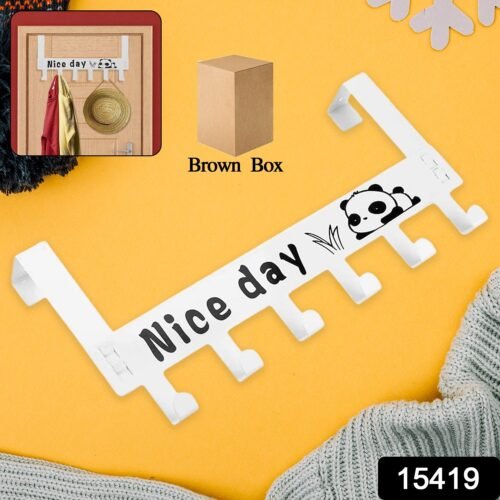 Over Door Hook Hanger Rack – Heavy-Duty 6-Hook Organizer