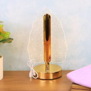 LED Crystal Table Lamp – Elegant Leaf Design with USB Power
