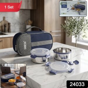 Lunch Box Set – Airtight Stainless Steel Containers with Insulated Bag
