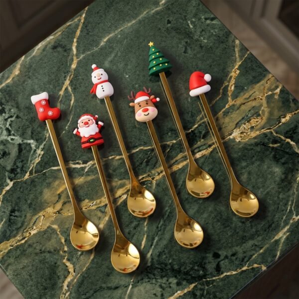 Golden Cartoon Spoon Set – Stylish & Durable Tableware