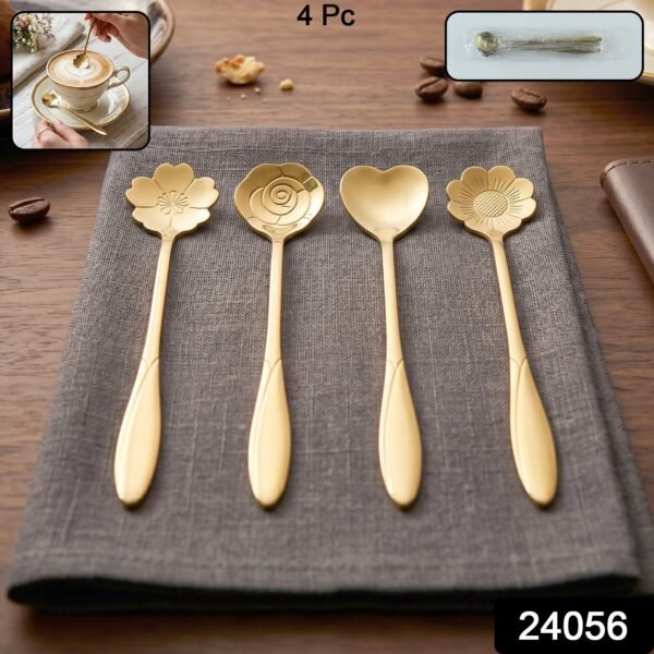 Mini Golden Serving Spoon Set – Elegant Stainless Steel Design