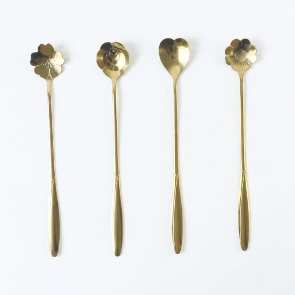 Mini Golden Serving Spoon Set – Elegant Stainless Steel Design