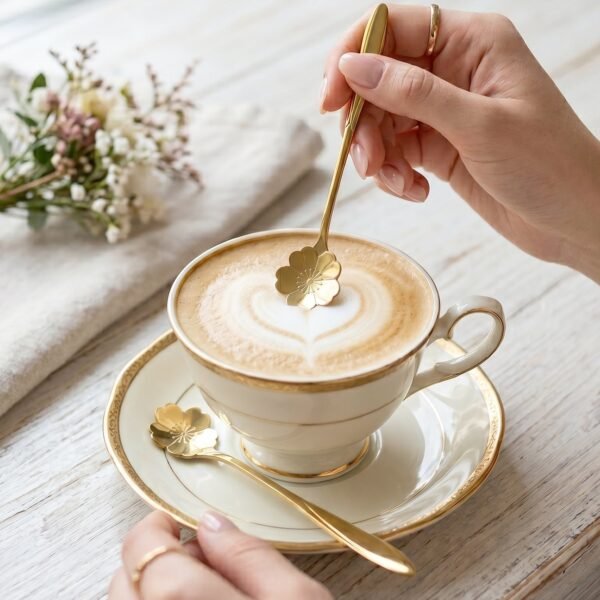 Mini Golden Serving Spoon Set – Elegant Stainless Steel Design