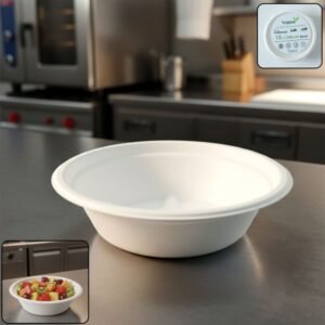 Compostable Bagasse Bowl 240ml – Eco-Friendly 10 Pc Set