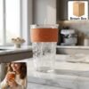 Glass Drinking Tumbler – Spill-Resistant Lid & Elegant Design