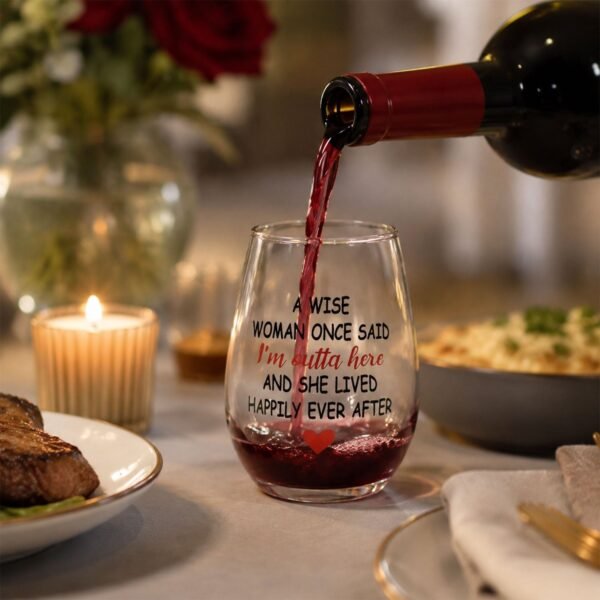 Printed Quote Stemless Glass Tumbler - Fun & Elegant Drinkware