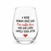 Printed Quote Stemless Glass Tumbler - Fun & Elegant Drinkware