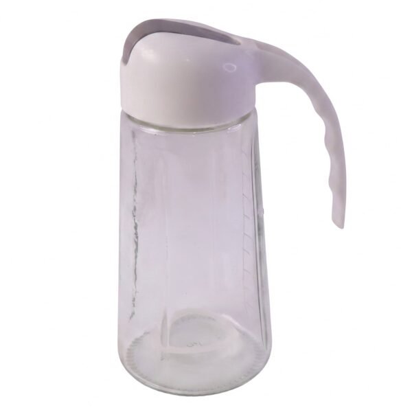Glass Oil Dispenser Bottle with Auto Open Close Spout Lid and Easy Handle (1 Pc)