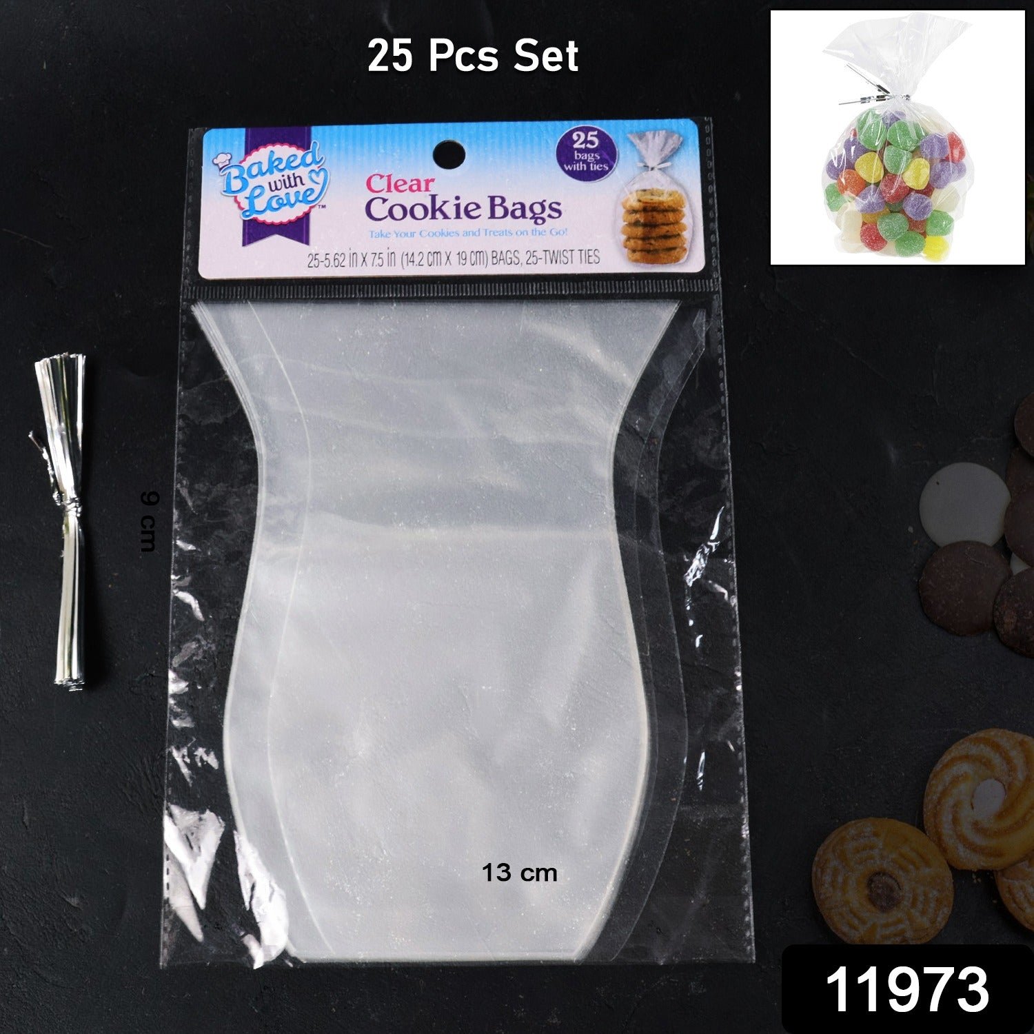 Clear Cookie Bags – Durable Transparent Treat Bags (25 Pcs)