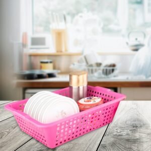 248205 Plastic Fruit Basket – Medium Cane Style Storage & Decor | Tidy Table