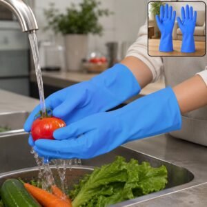 Waterproof Rubber Cleaning Gloves – Durable & Reusable Kitchen Gloves