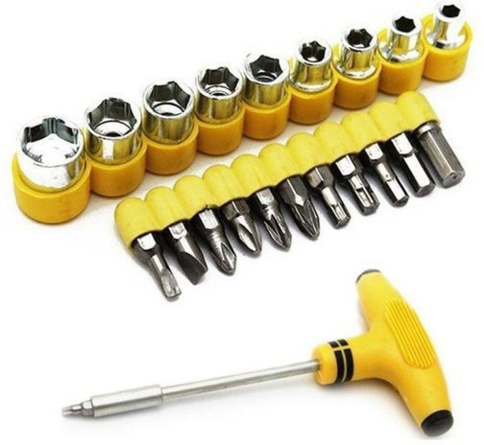 Ratchet Socket Set – 21-Piece T-Shape Tools | XcelCraft