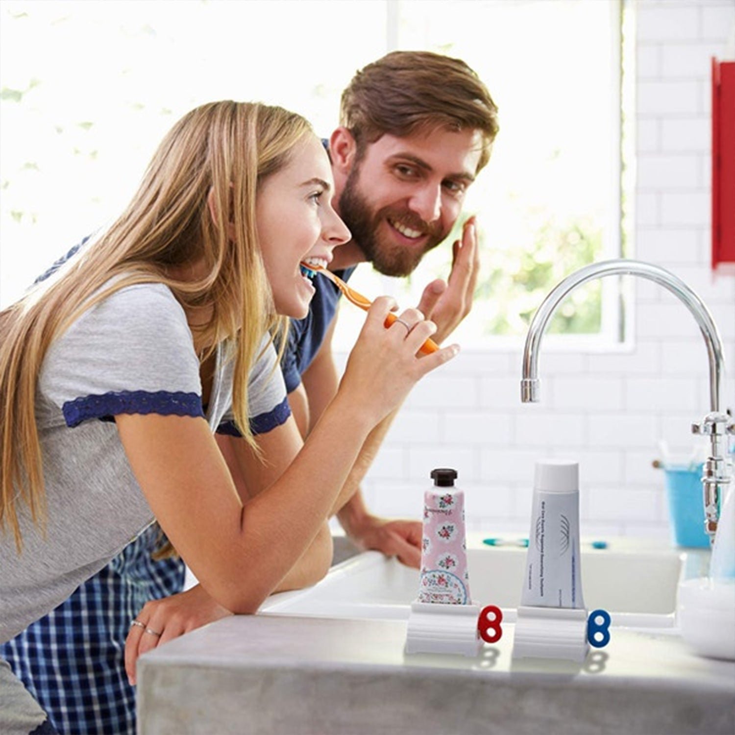 Toothpaste Squeezer – Efficient Tube Roller with Stand | BrushedUp