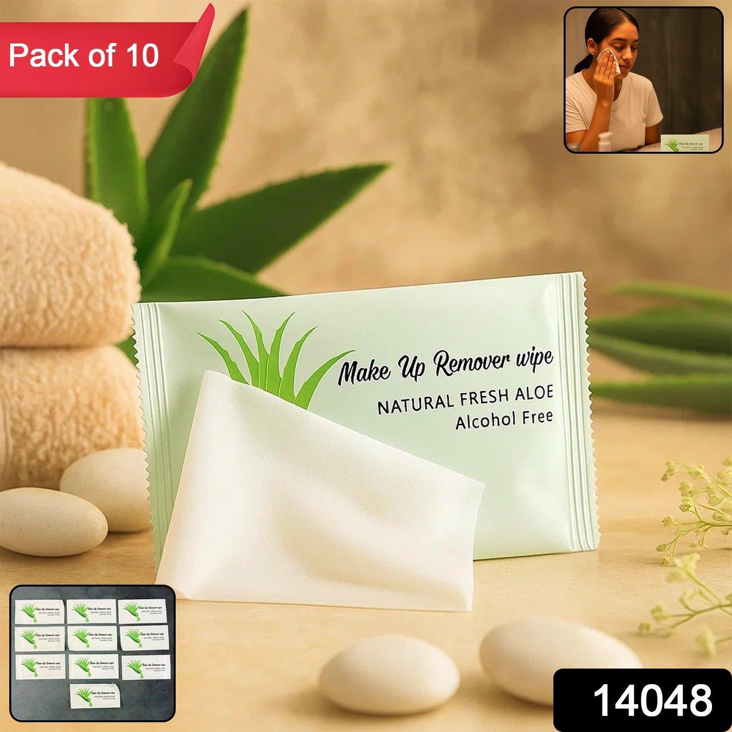 Makeup Remover Wipes – Alcohol-Free Aloe Cleansing Towelettes Pack